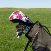 Whimsical Pink and White Flowers Golfheadcover (Insitu)