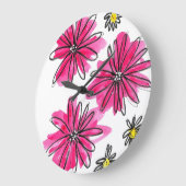 Whimsical Pink and White Flowers Grote Klok (Hoek)