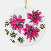 Whimsical Pink and White Flowers Keramisch Ornament (Voorkant)