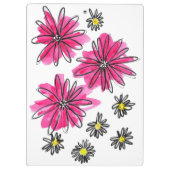 Whimsical Pink and White Flowers Klembord (Achterkant)