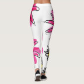 Whimsical Pink and White Flowers Leggings (Achterkant)