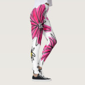 Whimsical Pink and White Flowers Leggings (Rechts)