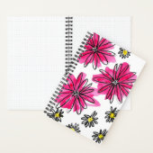Whimsical Pink and White Flowers Notitieboek (Binnen)