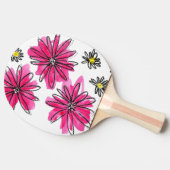 Whimsical Pink and White Flowers Tafeltennisbatje (Zijkant)