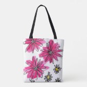 Whimsical Pink and White Flowers Tote Bag (Achterkant)