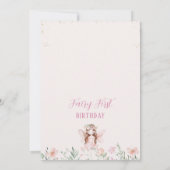 Whimsical Pink Arch Fairy eerste verjaardag Kaart (Achterkant)