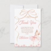 Whimsical Pink Ballerina Two Tu 2e verjaardag Bedankkaart (Voorkant)