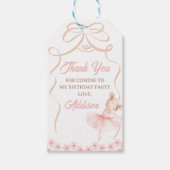 Whimsical Pink Ballerina Two Tu 2e verjaardag Cadeaulabel (Voorkant)