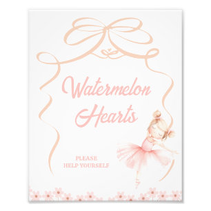 Whimsical Pink Ballerina Verjaardagsfeestje Teken Foto Afdruk