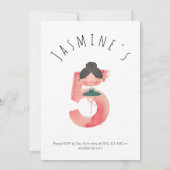 Whimsical Pink Ballet Girl 5e verjaardag Kaart (Achterkant)