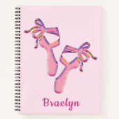 Whimsical Pink Ballet Slippers Design Notitieboek (Voorkant)