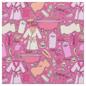 Whimsical Pink Beauty en Pampering Pattern Stof (Close Up)