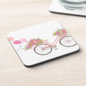Whimsical Pink Bicycle Bier Onderzetter (Linkerzijde)