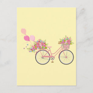 Whimsical Pink Bicycle Briefkaart
