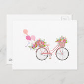 Whimsical Pink Bicycle Briefkaart (Voorkant / Achterkant)