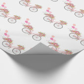 Whimsical Pink Bicycle Cadeaupapier (Hoek)