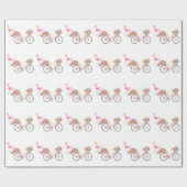 Whimsical Pink Bicycle Cadeaupapier (Vlak)