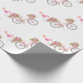 Whimsical Pink Bicycle Cadeaupapier (Hoek)