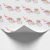 Whimsical Pink Bicycle Cadeaupapier (Hoek)