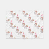 Whimsical Pink Bicycle Fleece Deken (Voorkant (Horizontaal))