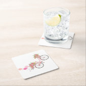 Whimsical Pink Bicycle Kartonnen Onderzetters (Insitu)