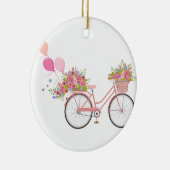 Whimsical Pink Bicycle Keramisch Ornament (Rechts)