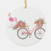 Whimsical Pink Bicycle Keramisch Ornament (Voorkant)