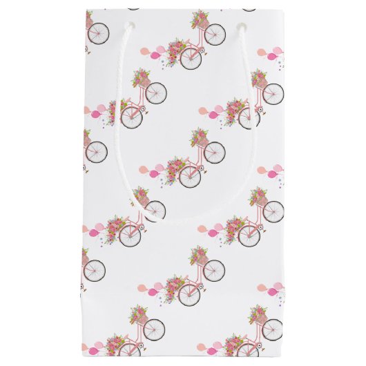 Whimsical Pink Bicycle Klein Cadeauzakje (Voorkant)