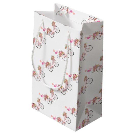 Whimsical Pink Bicycle Klein Cadeauzakje (Achterkant Gekanteld)