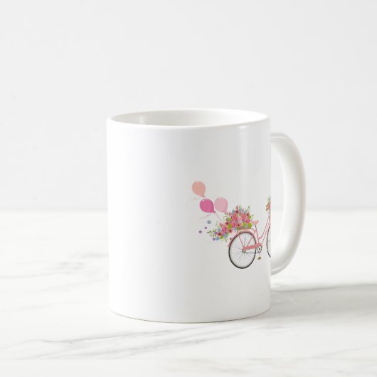 Whimsical Pink Bicycle Koffiemok (Voorkant rechts)