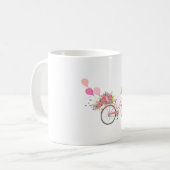 Whimsical Pink Bicycle Koffiemok (Voorkant links)