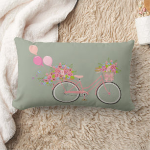 Whimsical Pink Bicycle Kussen