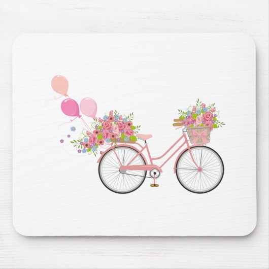 Whimsical Pink Bicycle Muismat (Voorkant)
