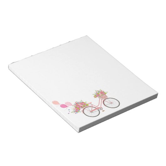 Whimsical Pink Bicycle Notitieblok (Schuin)