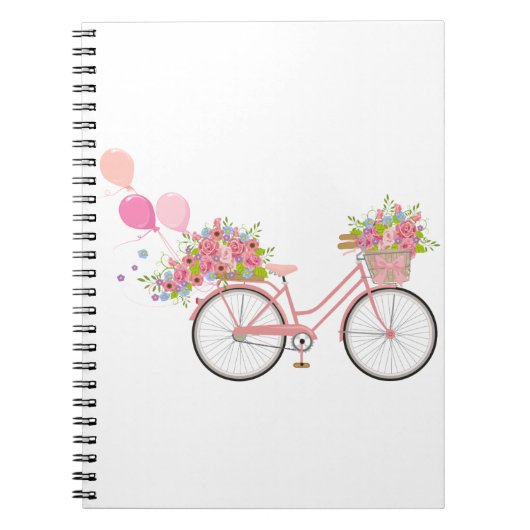 Whimsical Pink Bicycle Notitieboek (Voorkant)