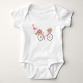 Whimsical Pink Bicycle Romper (Voorkant)