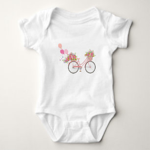 Whimsical Pink Bicycle Romper