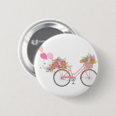 Whimsical Pink Bicycle Ronde Button 5,7 Cm (Voorkant /achterkant)