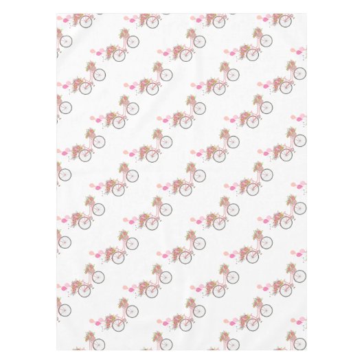 Whimsical Pink Bicycle Tafelkleed (Voorkant)