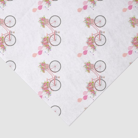 Whimsical Pink Bicycle Tissuepapier (Detail)