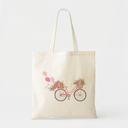 Whimsical Pink Bicycle Tote Bag (Voorkant)