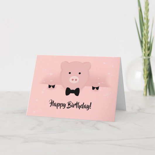 Whimsical Pink Birthday Kaart (Voorkant)