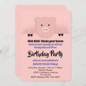 Whimsical Pink Birthday Party Kaart (Voorkant / Achterkant)