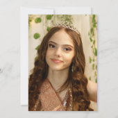 Whimsical Pink Black Sweet 16 Foto Verjaardagsfees Kaart (Achterkant)