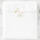 Whimsical Pink Blooms Girl Baby shower Sticker (Tas)
