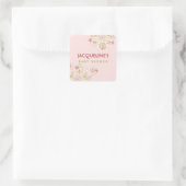 Whimsical Pink Blooms Girl Baby shower Sticker (Tas)