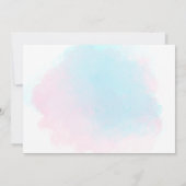 Whimsical Pink Blue Waterverf Gold Splash Wedding Kaart (Achterkant)
