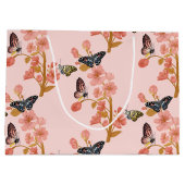 Whimsical Pink Boho Butterfly Girl Baby shower Groot Cadeauzakje (Achterkant)