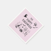 Whimsical Pink Boos & Bows Halloween Party Servet (Hoek)
