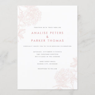 Whimsical  Pink Botanical Kaart